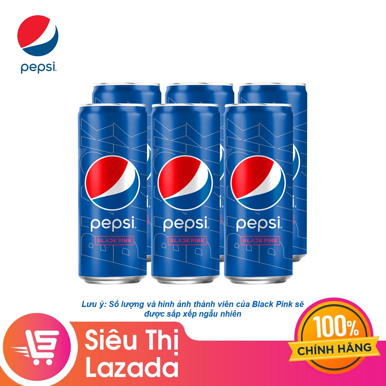 Lốc 6 Lon Nước Giải Khát Pepsi x Black Pink Phiên Bản Giới Hạn (330ml / Lon)