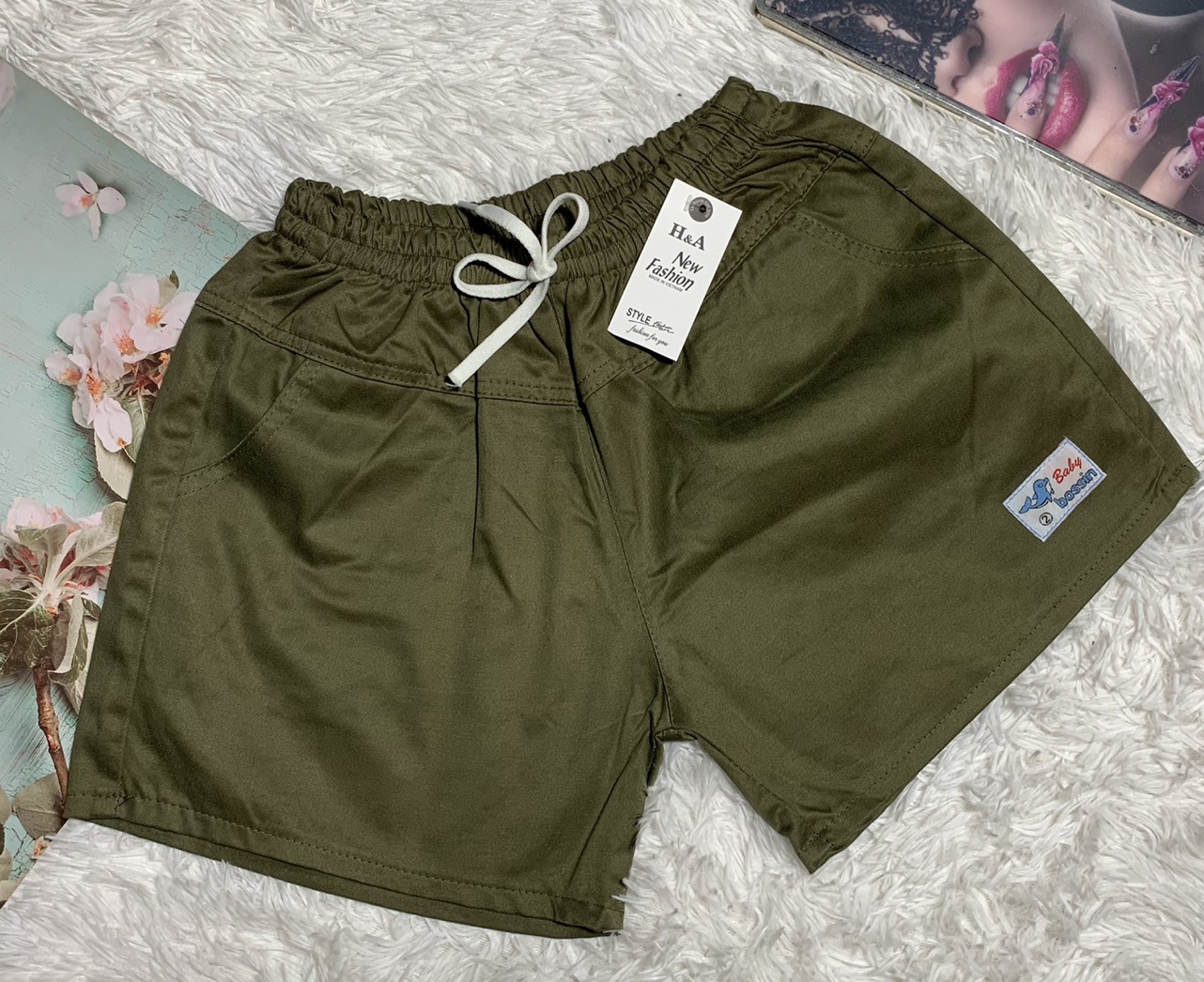 Quần short kaki, quần đùi nữ lưng thun