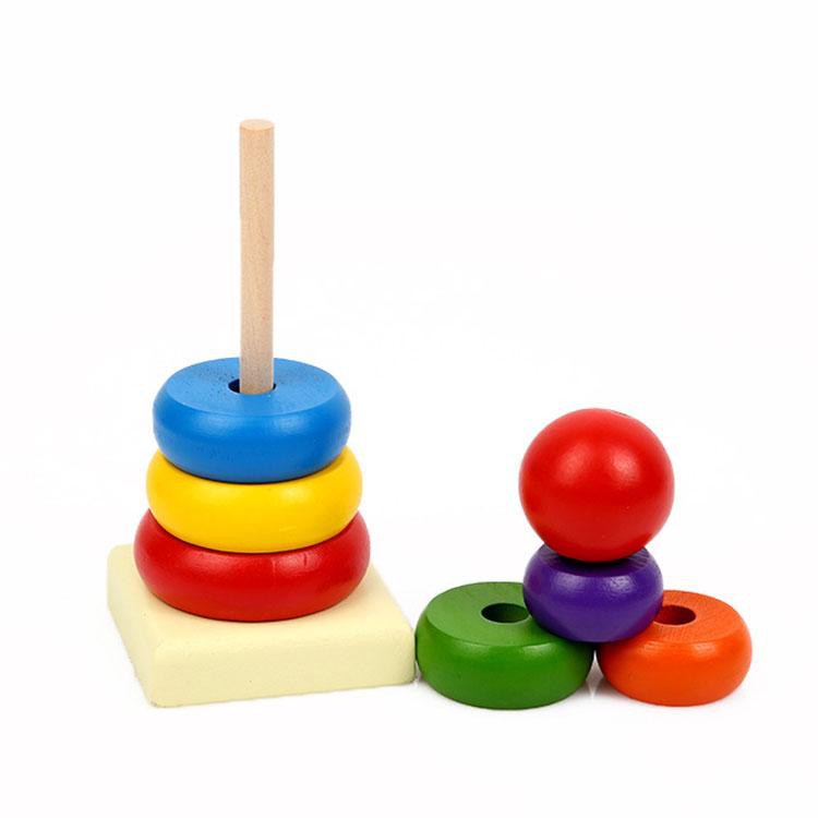 Bộ Tháp Xếp Chồng Gỗ 7 Sắc Cầu Vồng
