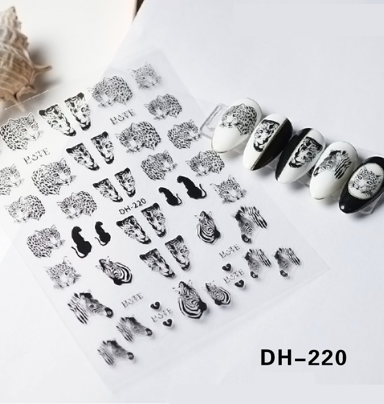 Sticker Nail | Hổ Cọp Đen Siêu Ngầu | Hình Dán Móng