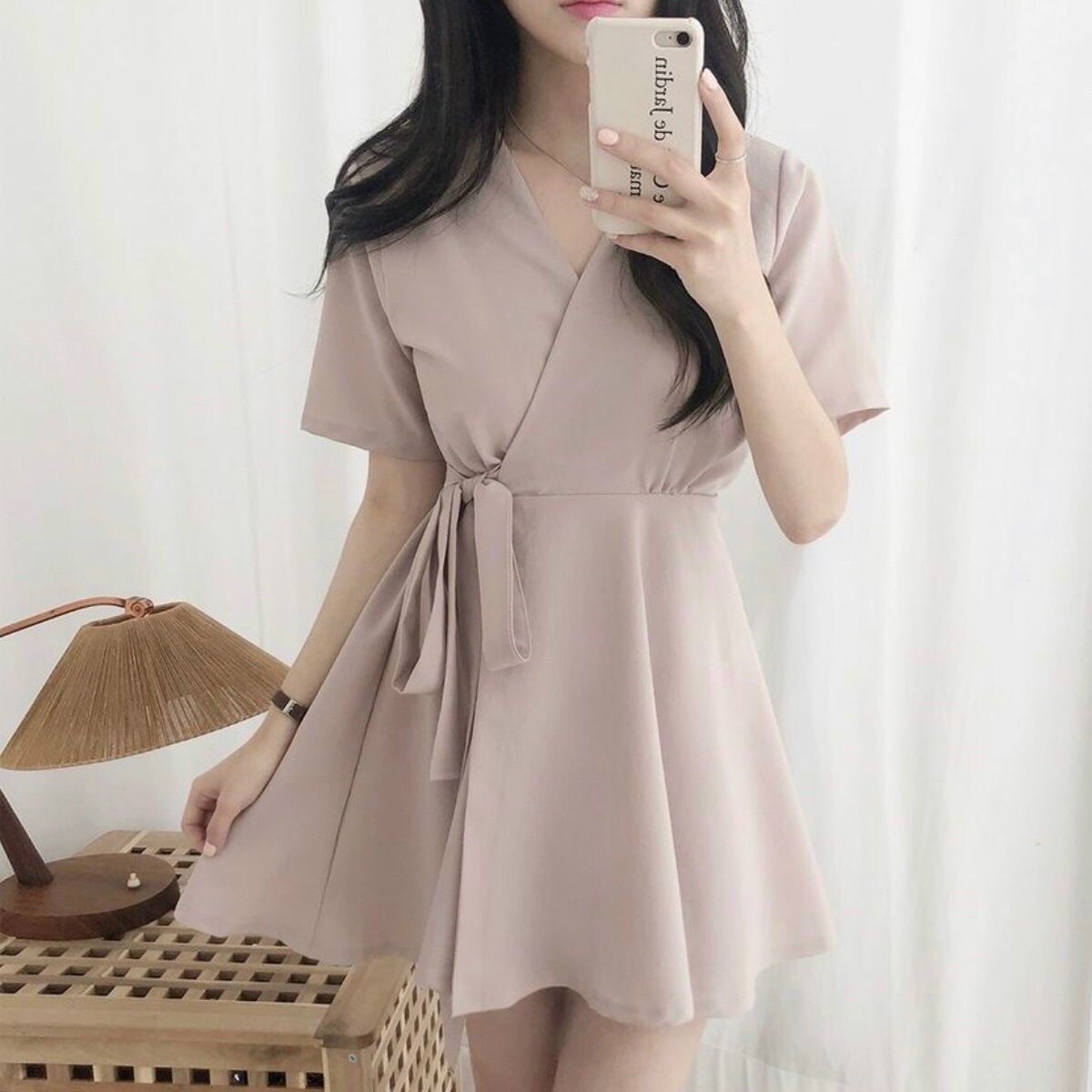 Đầm đắp tà thắt eo 3 màu