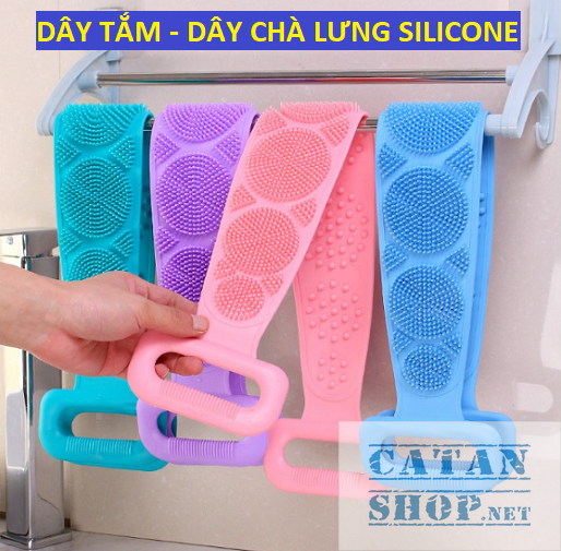 Taiwan silicone back scrubber 2-sided silicone bathroom belt scrub blood circulation