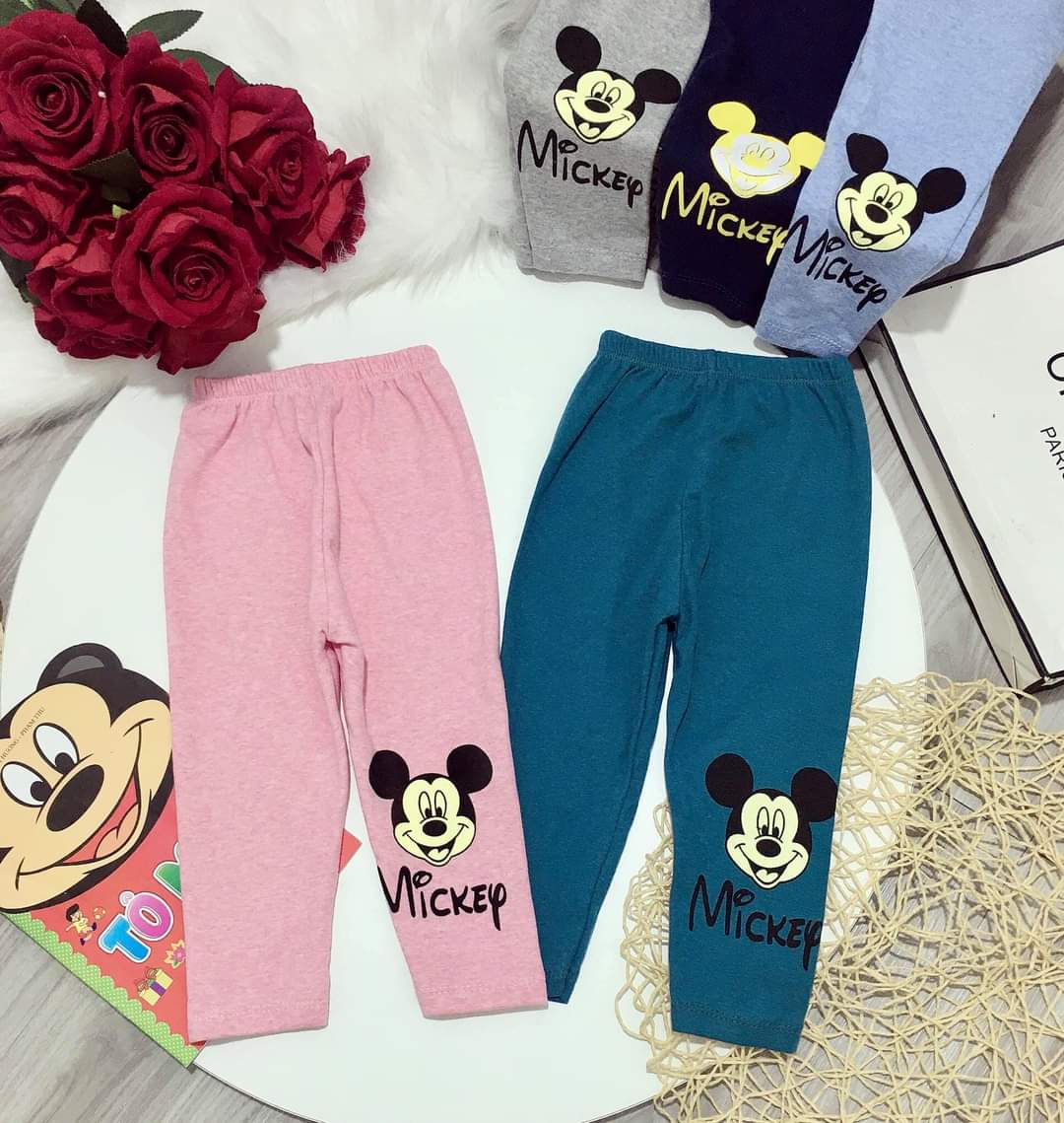 Sét 5 quần legging dài cho bé gái
