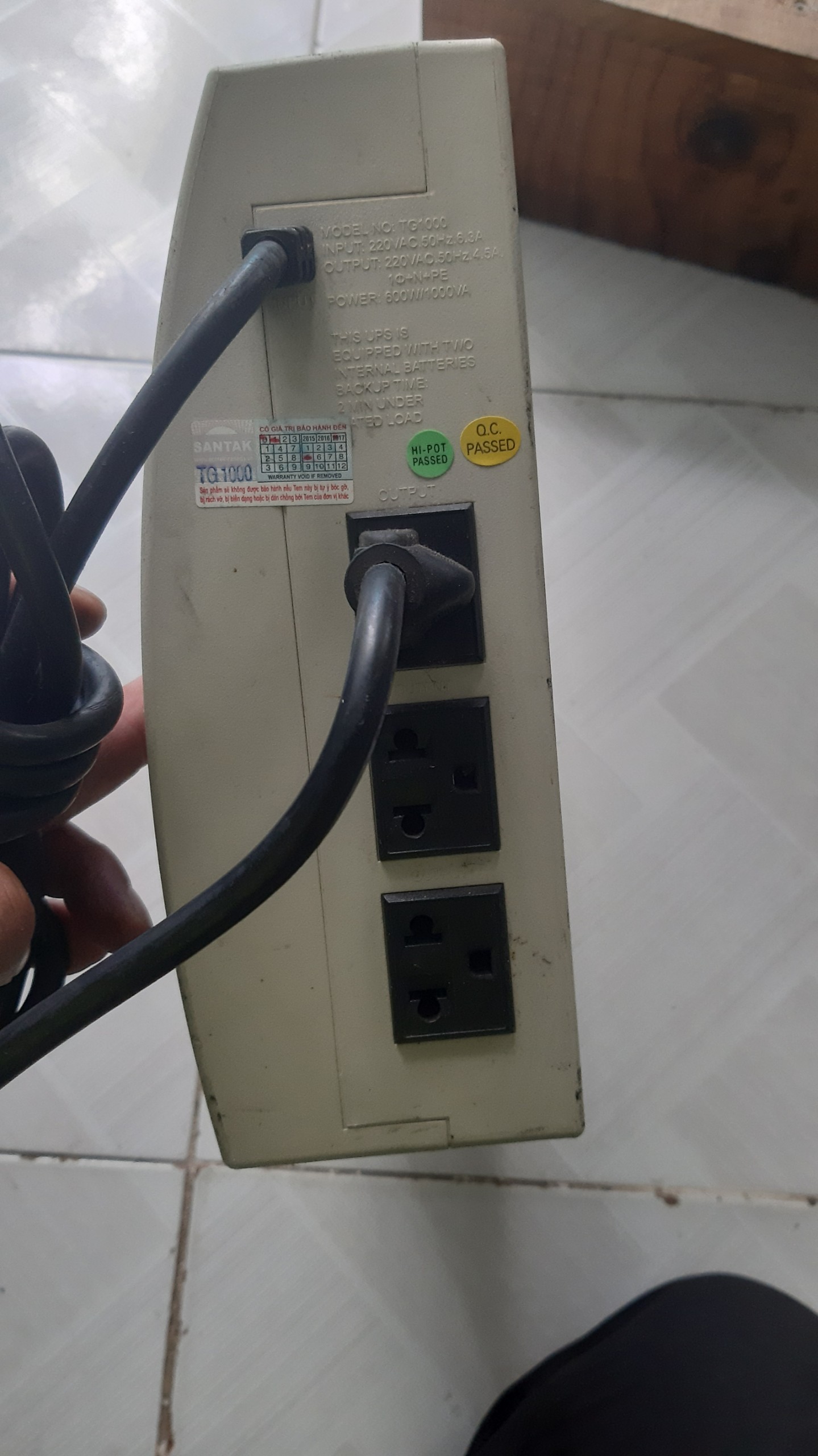Tích điện UPS TG1000/ 600W Không Bình