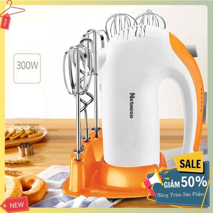 Máy đánh trứng cầm tay, Máy đánh kem 5 tốc độ chính hãng Netmego