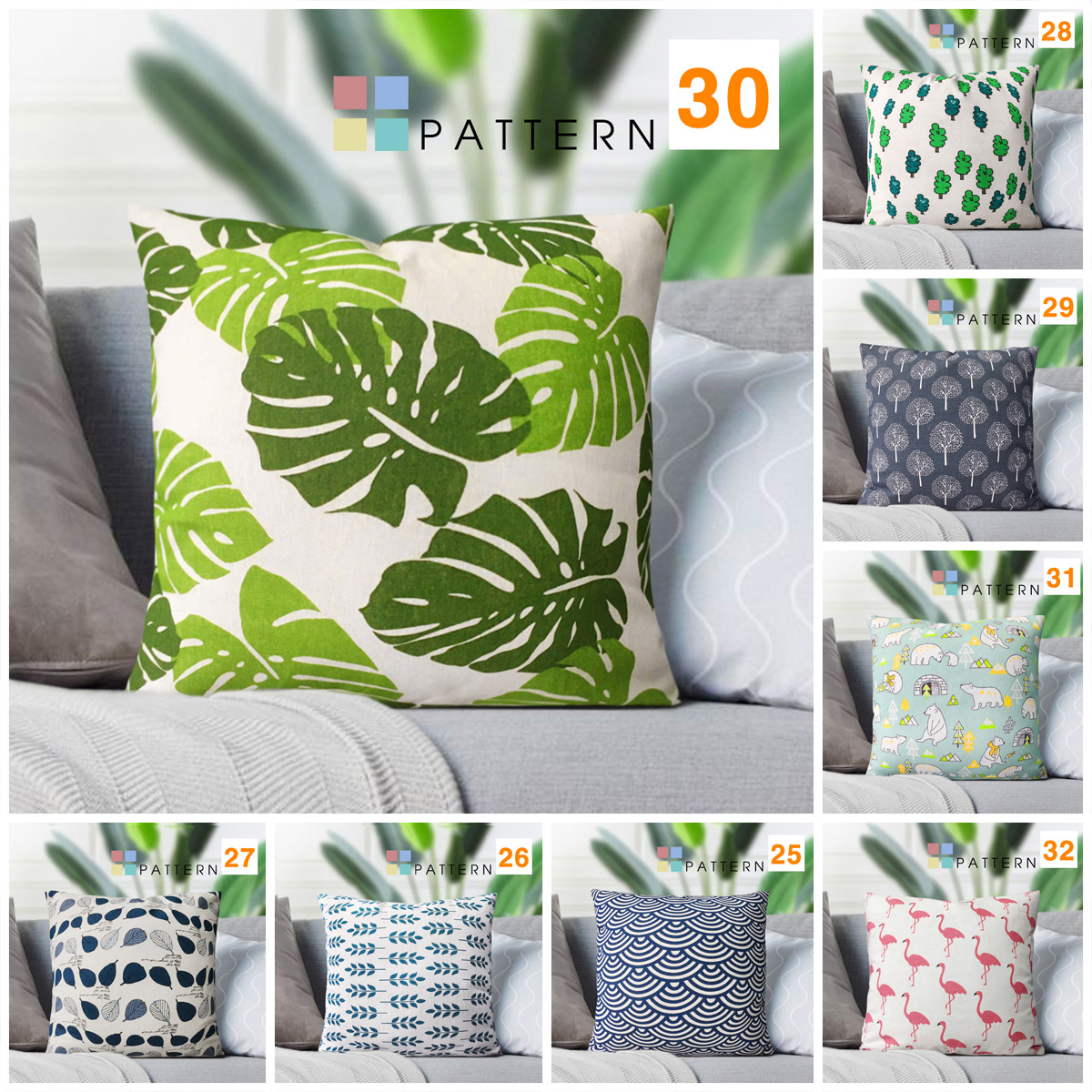 Vỏ Gối Tựa Sofa PATTERN (NO1-16) (45x45cm)