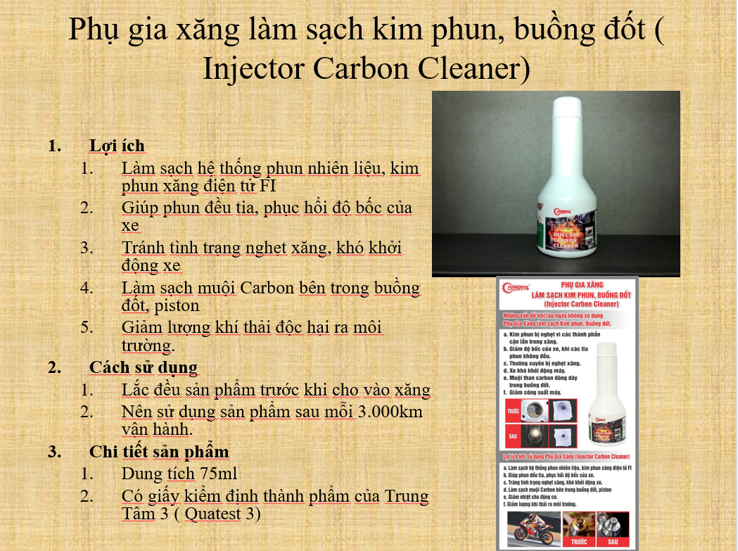 PHỤ GIA XĂNG – POWERFUL INJECTOR CARBON CLEANER