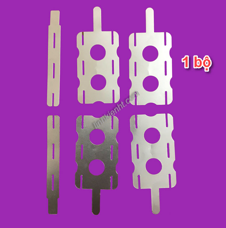 10 bộ kẽm hàn cell bộ 5s - 2p 5s-3p, dùng đóng khối pin máy khoan, xe điện kẽm vuông 0.18mm hàn cell pin