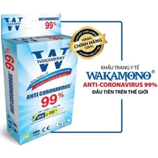 Hộp 10 cái Khẩu trang WAKAMONO diệt 99% Vius Corona đầu tiên trên thế giới thumbnail