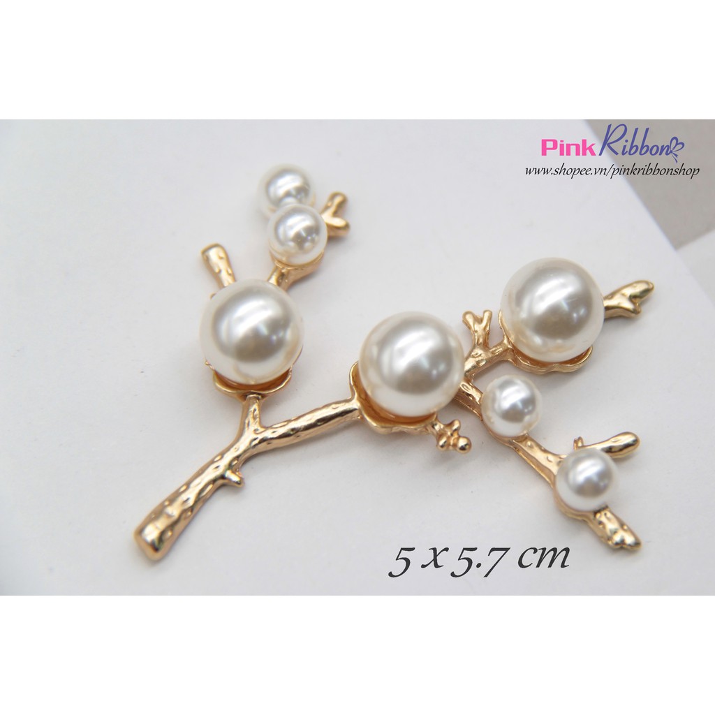 Cành mạ kim đính hạt trai lớn