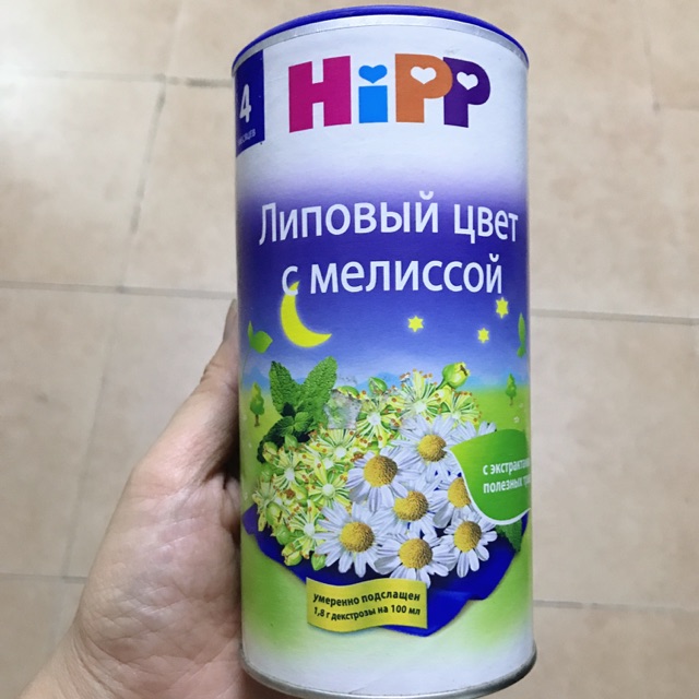 Trà Hipp Hoa Quả Cho Bé 200g[hoa cúc ban đêm 4m] (Hàng Xách Tay Nga)