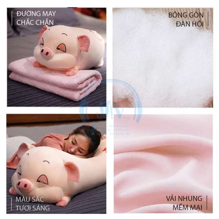 [HCM]Gối mền heo mắt híp 3 trong 1