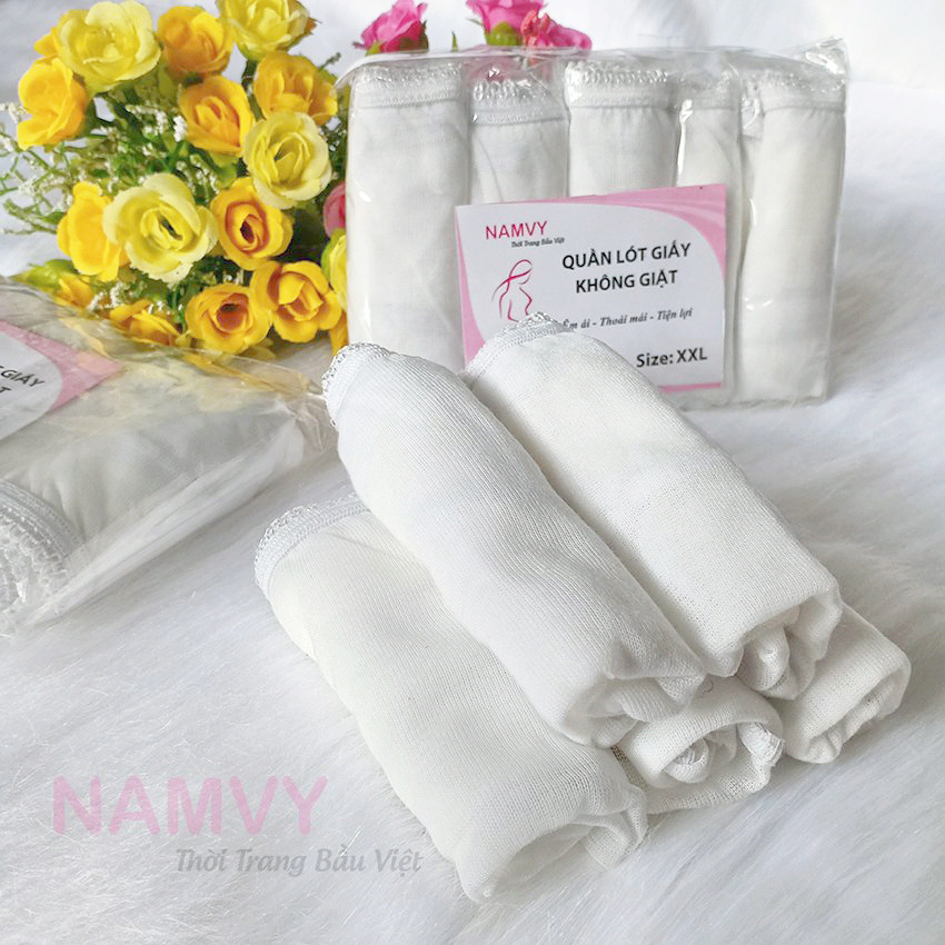 Set 5 quần lót giấy cotton dùng 1 lần mềm mát (1 gói 5 cái)