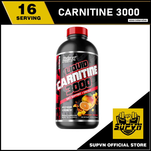 L-carnitine Nutrex 3000 Liquid - Hỗ Trợ Giảm Mỡ Tự Nhiên Dạng Nước nhập khẩu