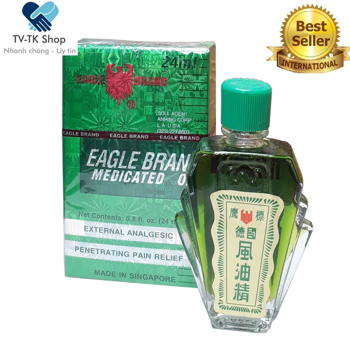 Dầu Gió Xanh 2 Nắp SingaPore Eagle Brand (Mẫu mới)