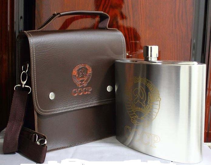 Bình inox đựng rươu CCCP logo vàng cao cấp 2.5lít