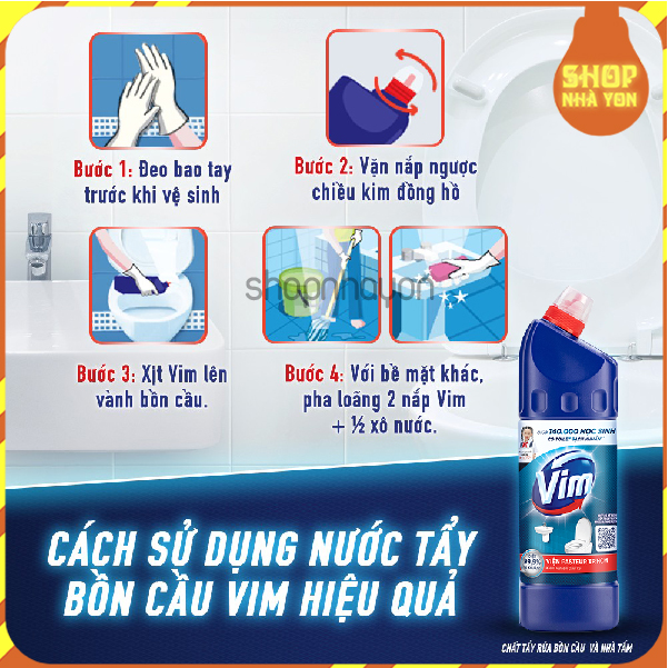Nước Tẩy Bồn Cầu Và Nhà Tắm Vim 880ml