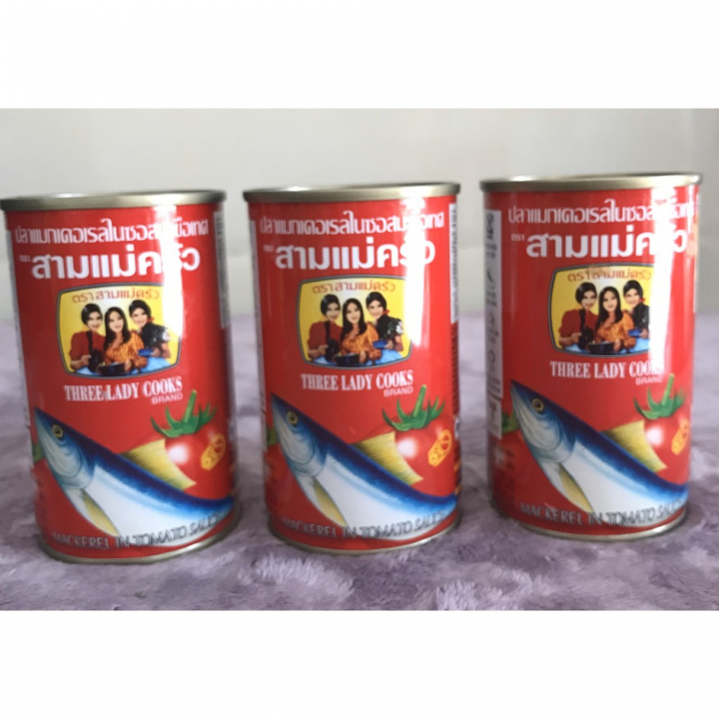 [HSD: 3/2025] Lốc 10 Lon Cá nục xốt cà 3 Cô Gái 155g/lon