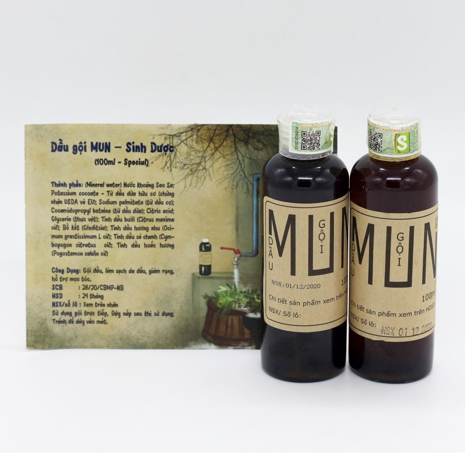 Dầu Gội Thảo Dược - MUN 100ml suôn tóc óng mượt