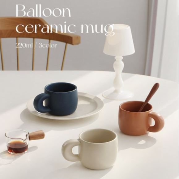 Erato - Cốc Balloon - Hàng nhập khẩu Hàn Quốc - 에라토  도자기 벌룬 머그 220ml 귀여운 칼라머그 홈카페