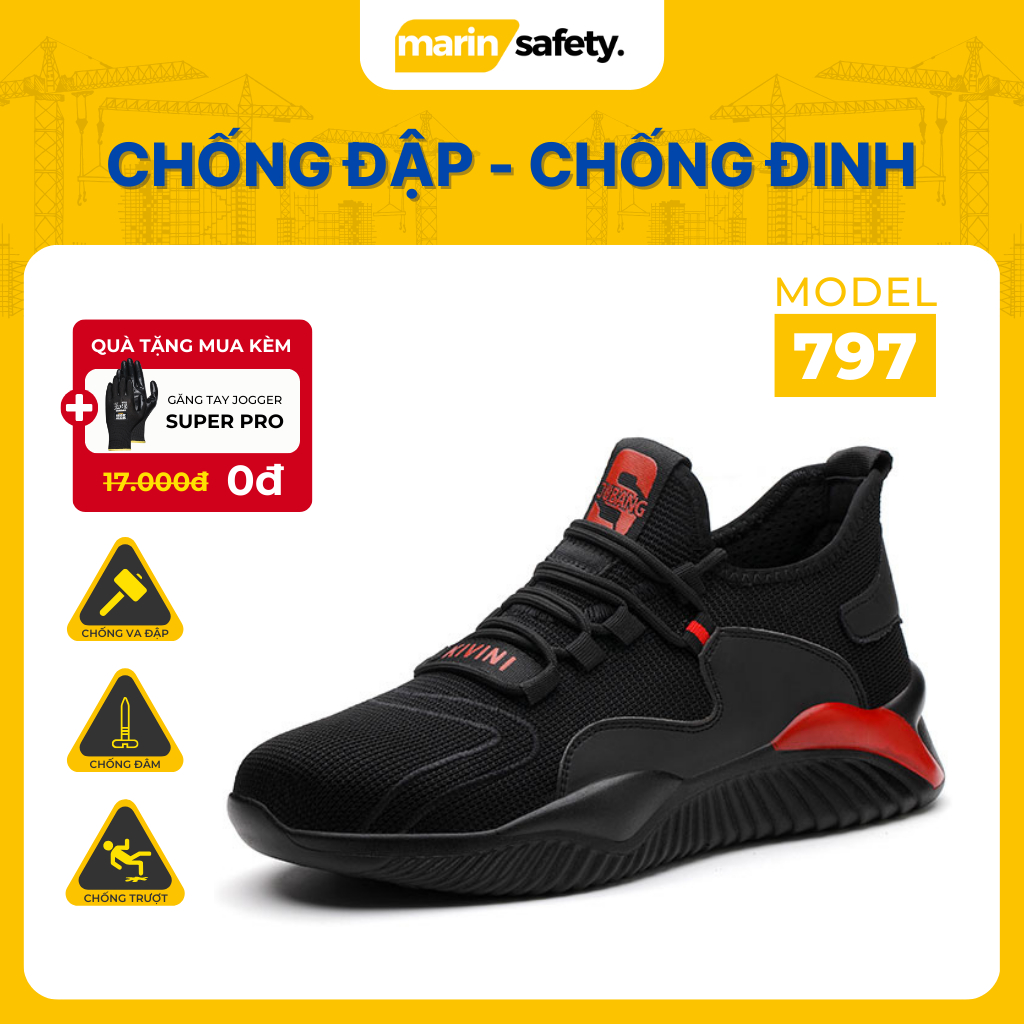 Giày bảo hộ lao động nam siêu nhẹ JB797 dáng thể thao