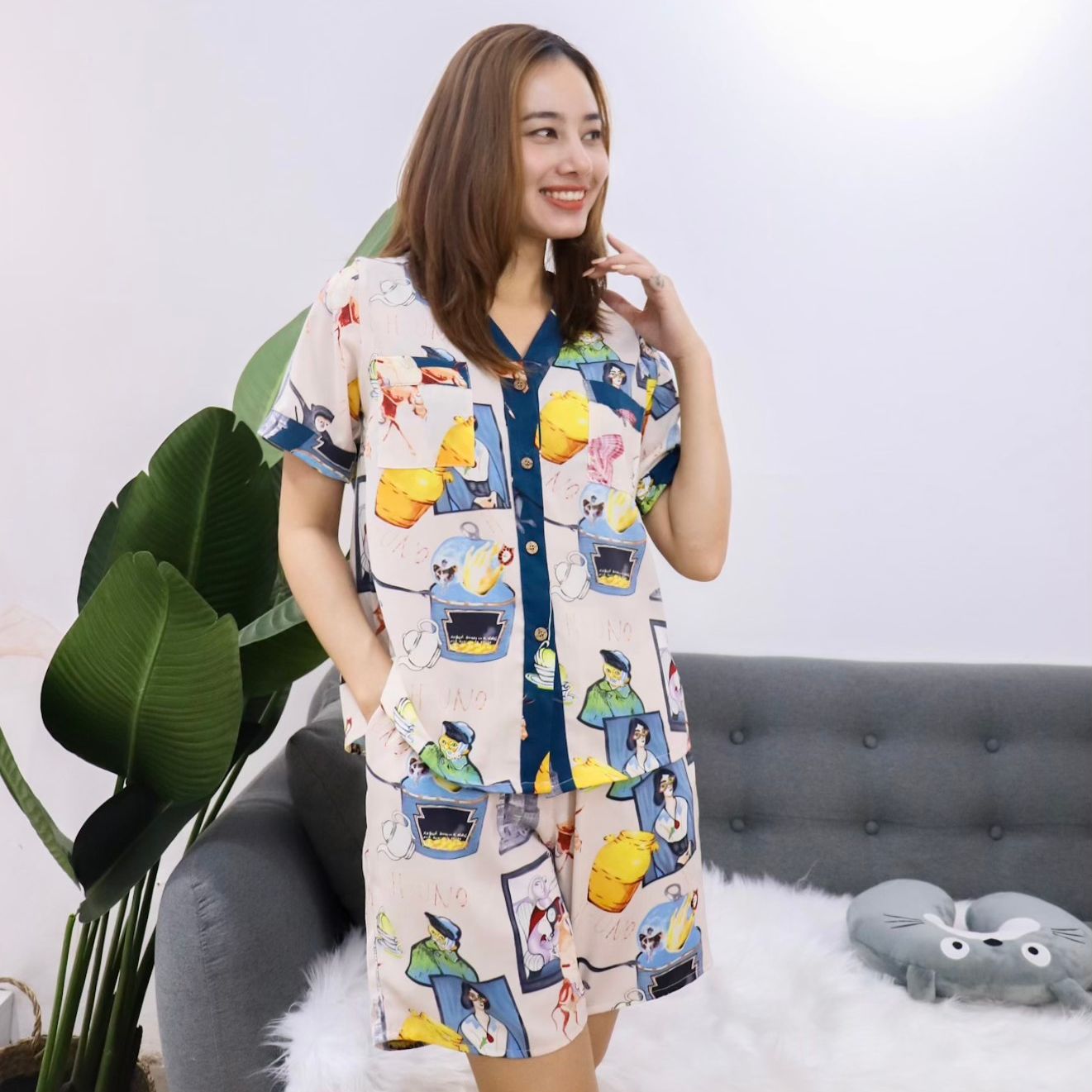 VIBES Bộ Pijama Lửng Mặc Nhà Vivian Be Py Set