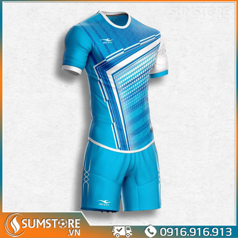 [HCM]Đồ Đá Banh Thể Thao Keep & Fly Panzer Xanh Ya - Áo Bóng Đá Không Logo 2021