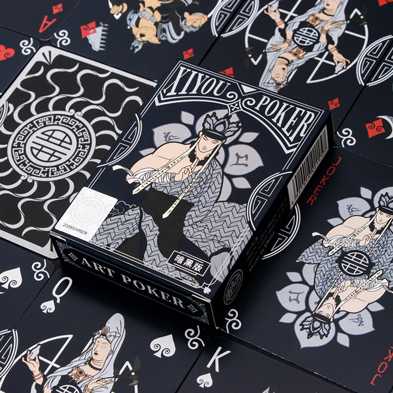 Westward Journey Creative Poker Card Flower Cutting Practice Card Magic Props Performance Party Card Blue and White Core Thickened Embossed Card