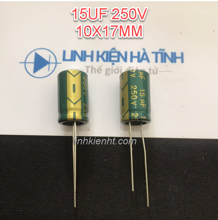 10 con tụ hóa 15uf 250v 10x17mm tụ xanh 250v 15uf