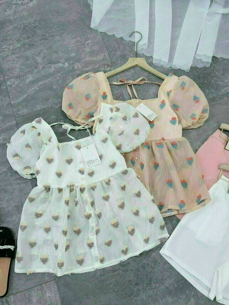 Sét Đùi Áo Cổ Vuông + quần