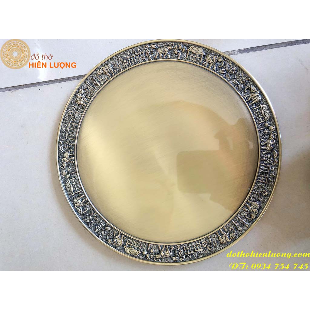 Bộ Ấm Chén Uống Trà Cao Cấp Bằng Hợp Kim Đồng Gồm: 1 Ấm + 6 Chén + 1 Khay