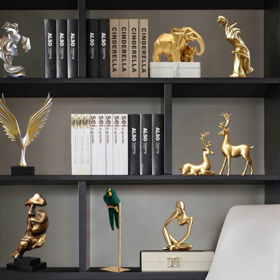 Tượng decor, trang trí đôi chim anh vũ