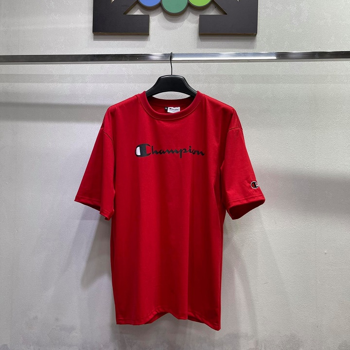 Áo thun champion đỏ phong cách unisex - kèm ảnh thật (gin store)