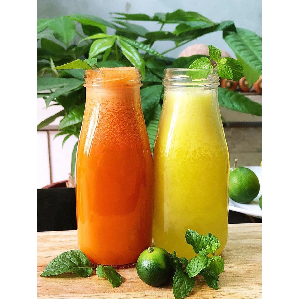 [HCM]Chai thủy tinh đựng sữa nắp thiếc trơn 310ml