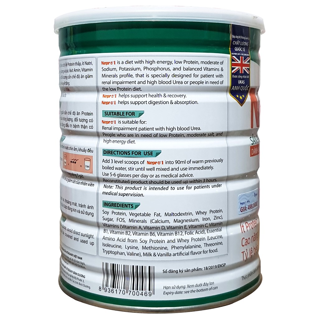 [CHÍNH HÃNG] Sữa Bột Nepro 1 900G | Dành Cho Bệnh Nhân Suy Thận