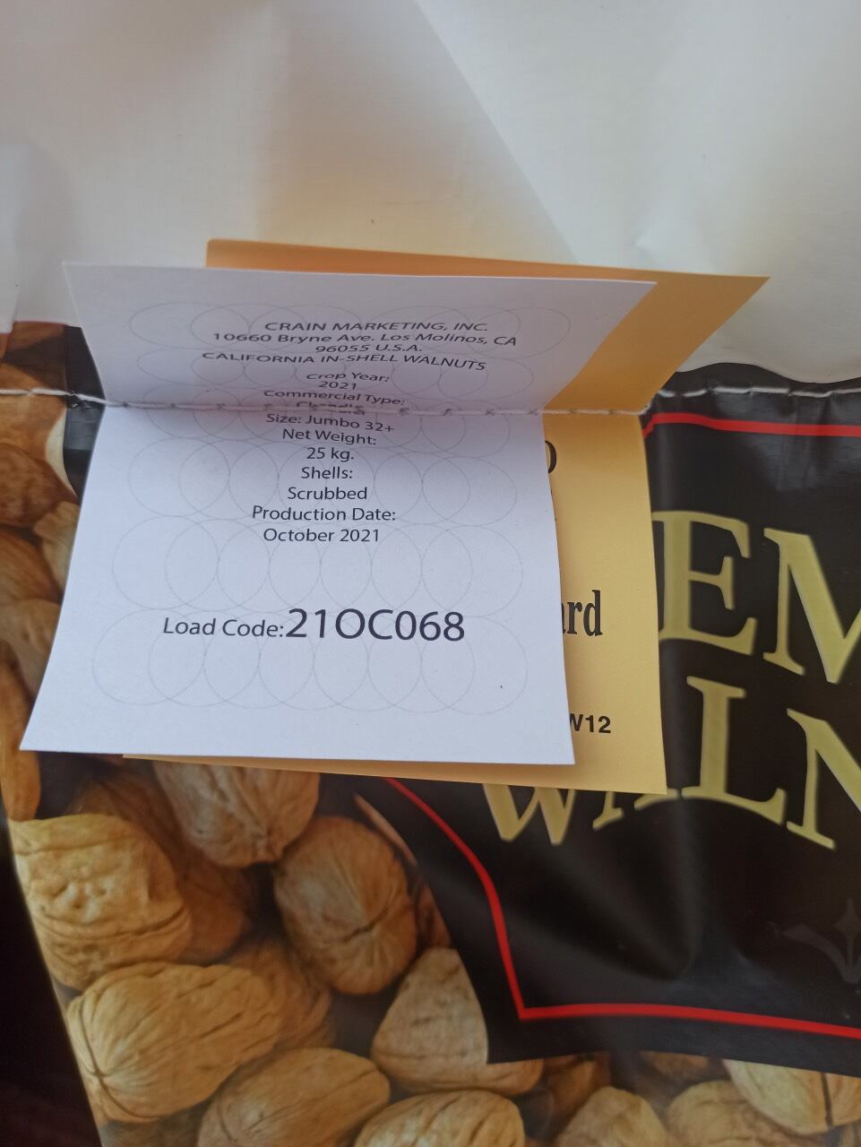 Nhân Quả Óc Chó Vàng Mỹ-Hàng Nhập Khẩu (500g)