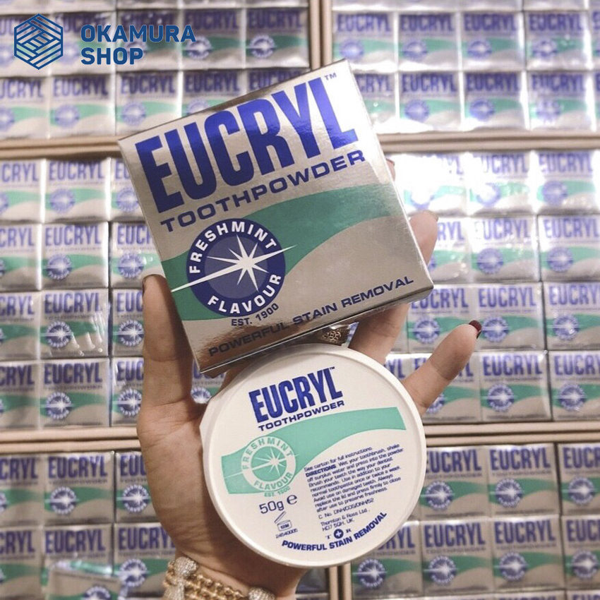 Bột tẩy trắng răng cấp tốc từ Anh Quốc EUCRYL 50g