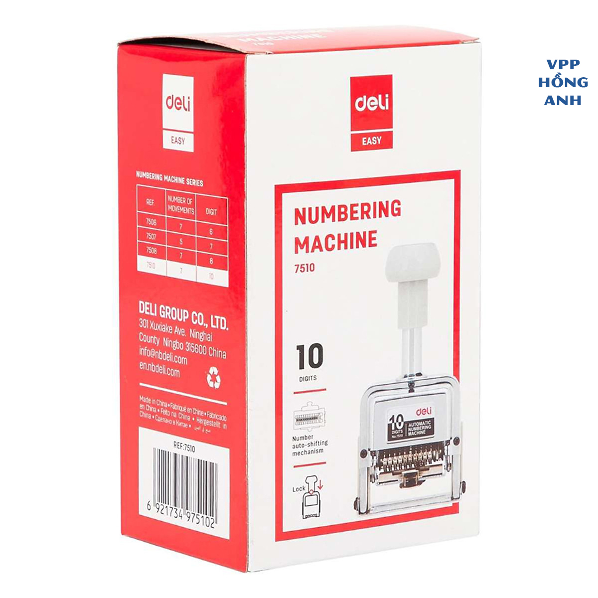 Máy đóng số nhảy tự động Deli - 6 số, 7 số, 8 số, 9 số, 10 số dùng đánh số thứ tự, số trang, số seri...