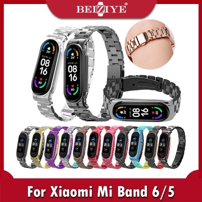 Strap For Xiaomi Mi Band 6 / 5 NFC Metal Bracelet Stainless Steel Wristband For Xiaomi Mi Band Smart Bracelet Accessories