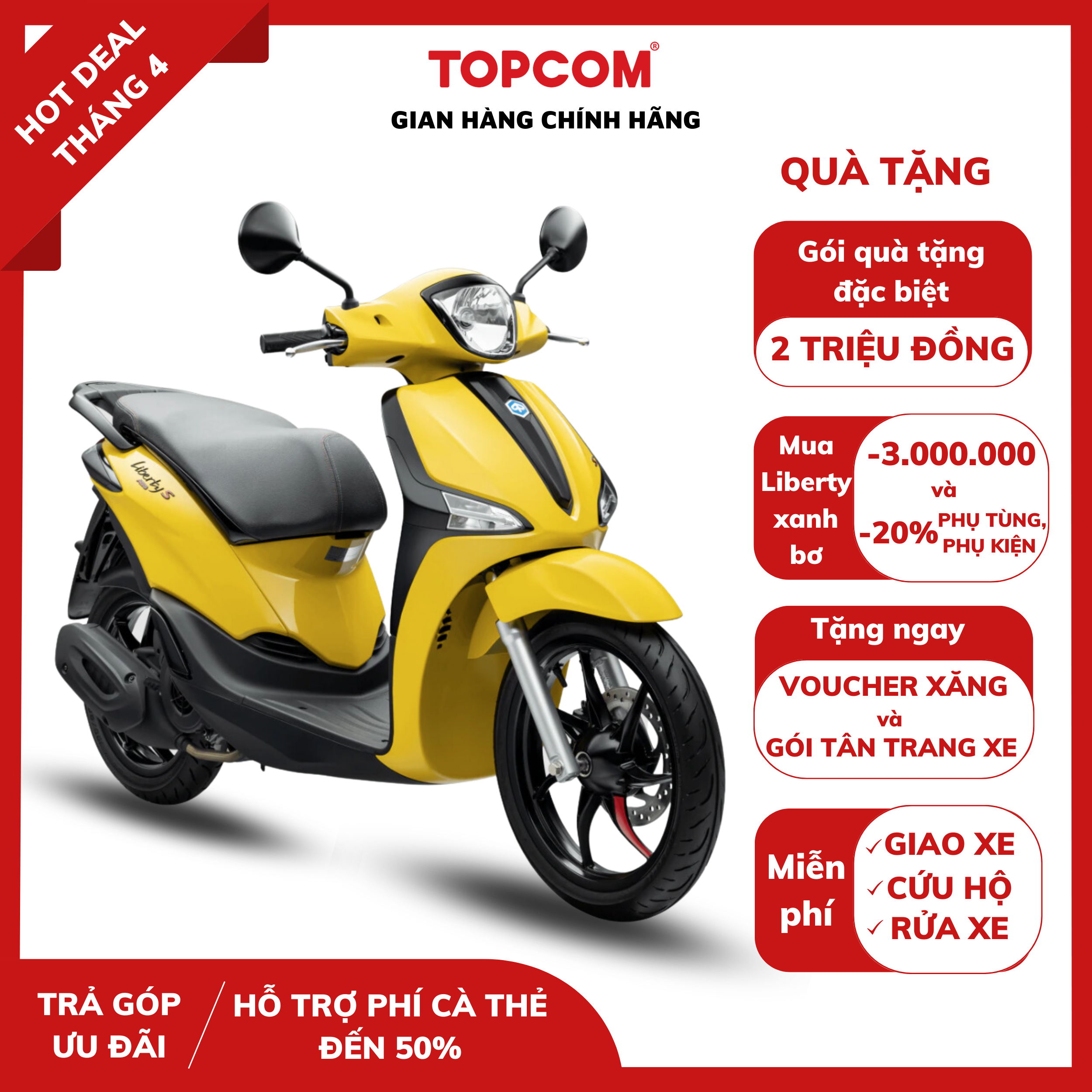 [Trả góp 0%] Xe máy Piaggio Liberty S 125