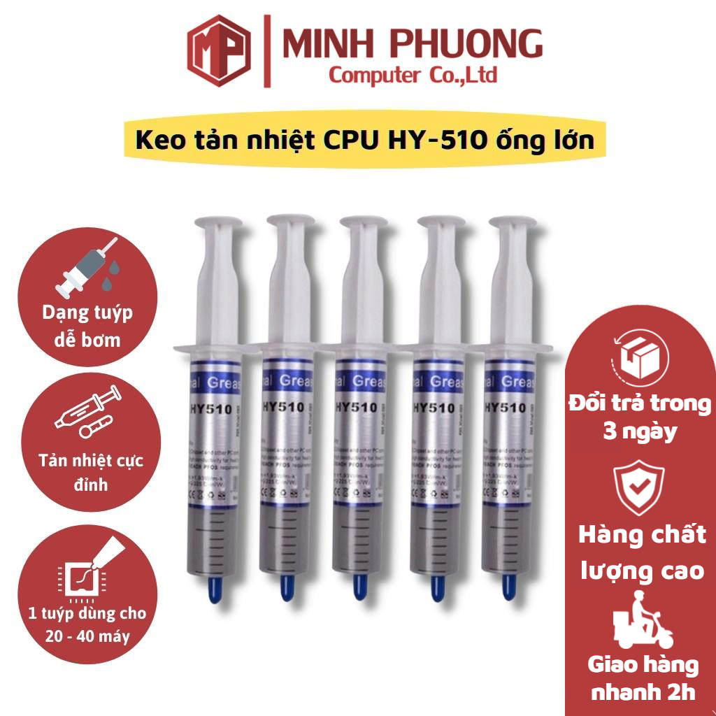 Keo tản nhiệt CPU HY-510 xám ống lớn