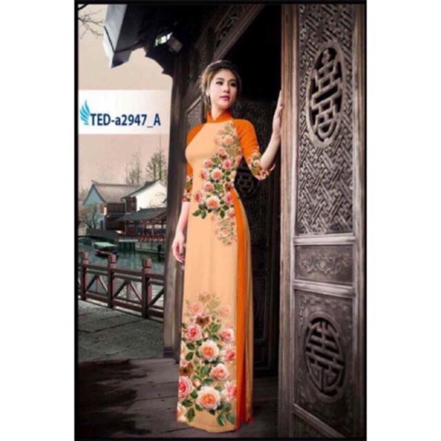 [HCM]Vải áo dài hoa hồng