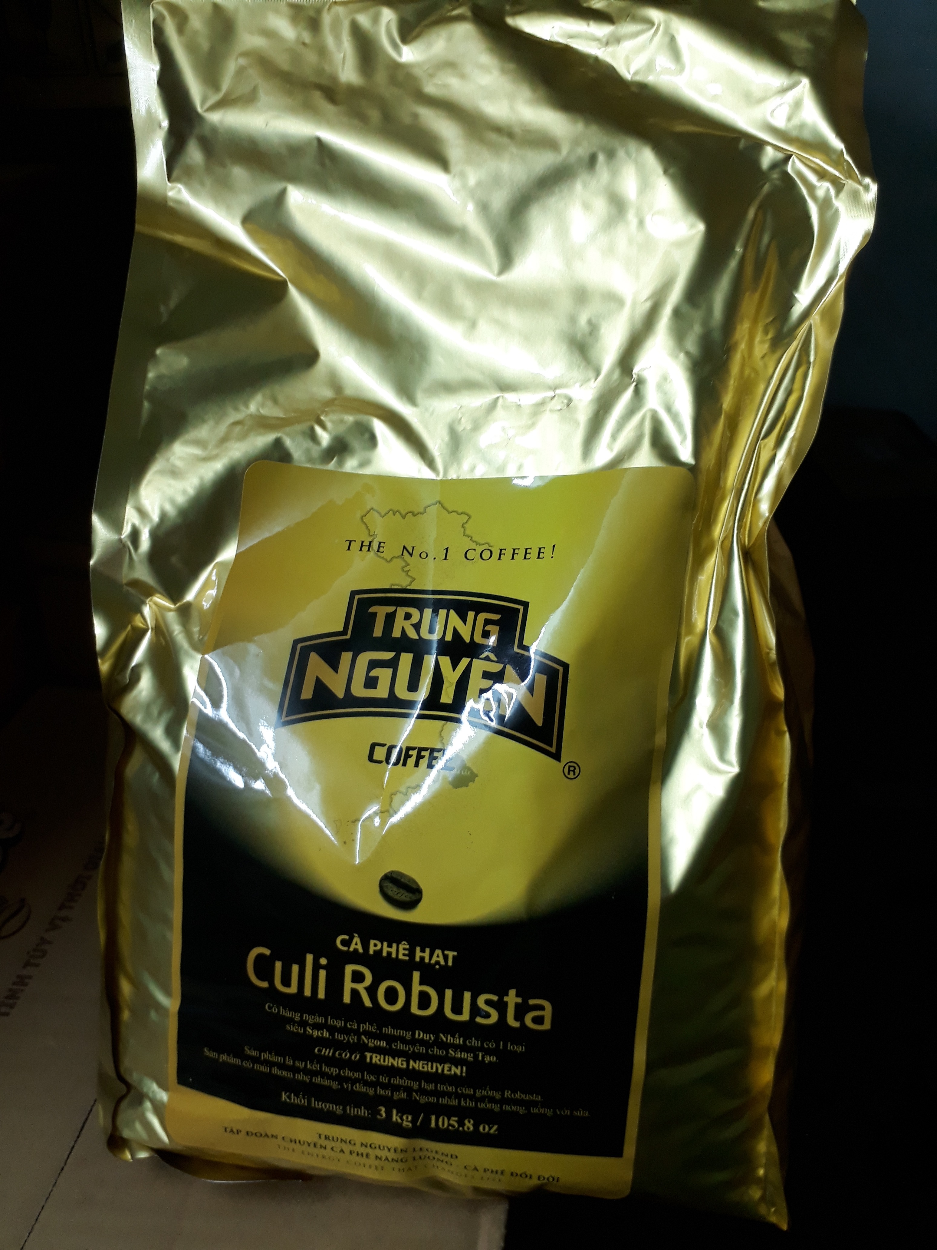 [HCM]Hạt Drip 1- Culi Robusta Trung Nguyên legend túi 3kg