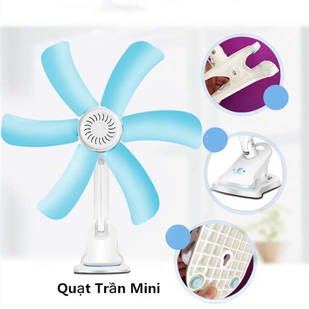Quạt trần mini 4 cánh đa năng 47mm*41mm
