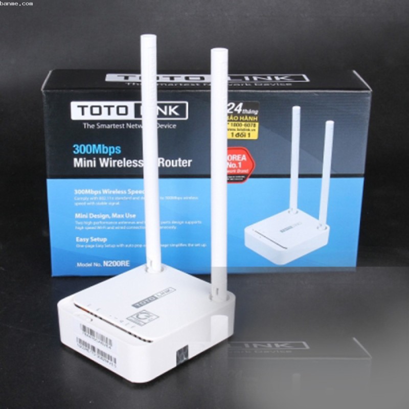 Bộ Phát WiFi TOTOLINK N200RE-V3 300Mbps - Hàng chính hãng