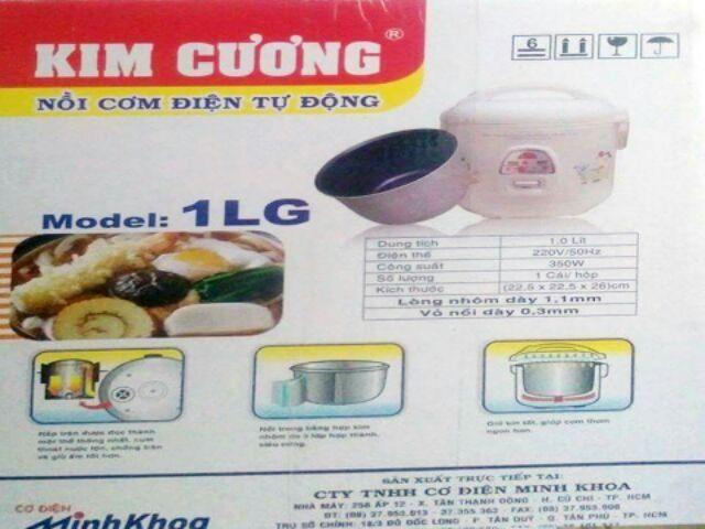 [SHOP CUNG CẤP GIÁ SỈ] NỒI CƠM ĐIỆN KIM CƯƠNG NẮP GÀI 1 LÍT