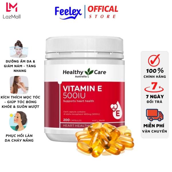 Viên uống Vitamin E Healthy Care 500IU giảm nám, tàn nhang và nếp nhăn hộp 200 Viên