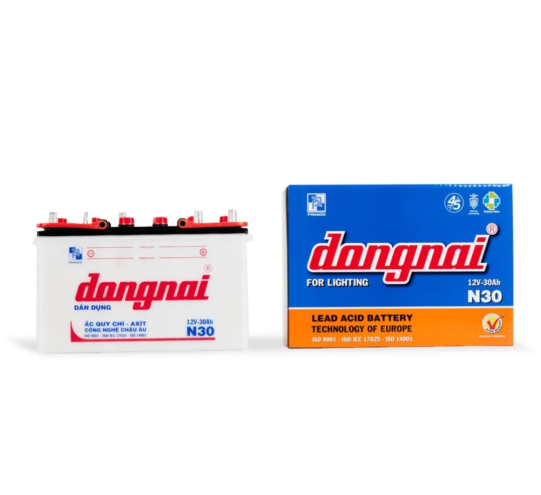 Ắc quy Dân dụng Đồng Nai N30 | 12V - 30Ah ( tặng acid châm bình )