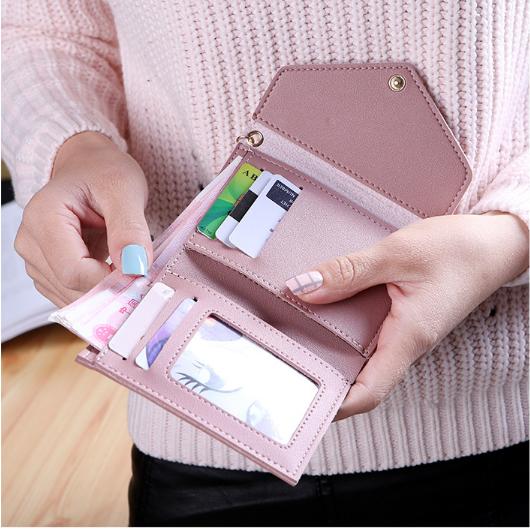 [HCM]Ví ngắn nữ phụ kiện trái tim VI001