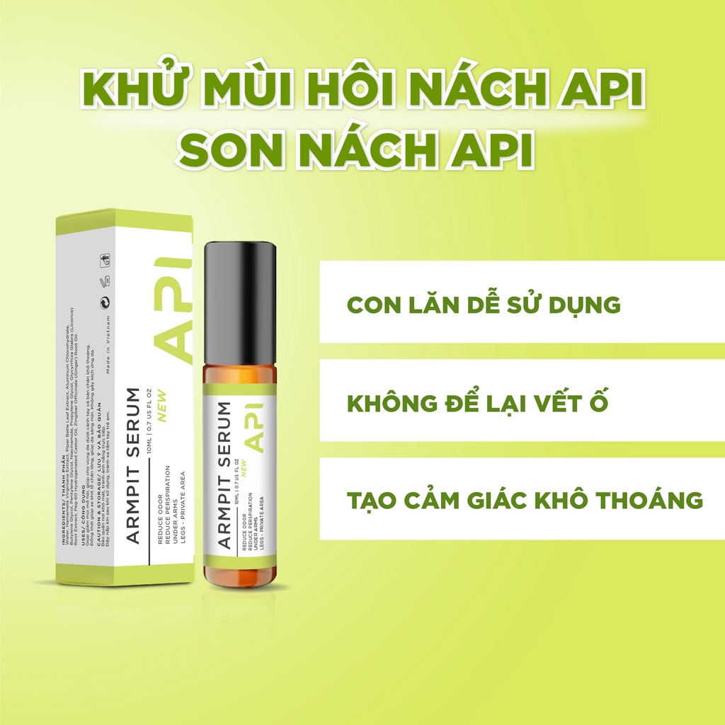 Lăn nách API Serum giảm thâm khử mùi nách API Mee Natural